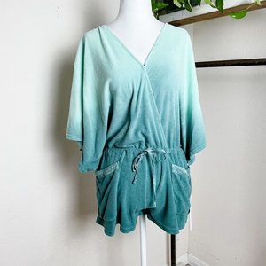NWT Young Fabulous & Broke Half Sleeve Cinched Romper Blue Ombre Size XS.